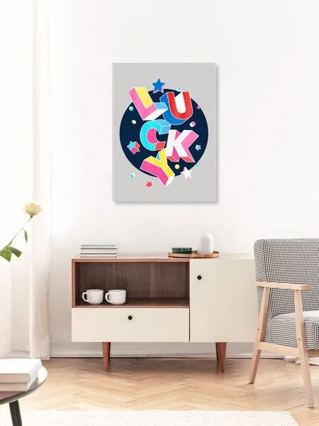 Photocircle Photocircle Poster / Leinwandbild - LUCKY - 3D typography – Produktbild 3 von 4