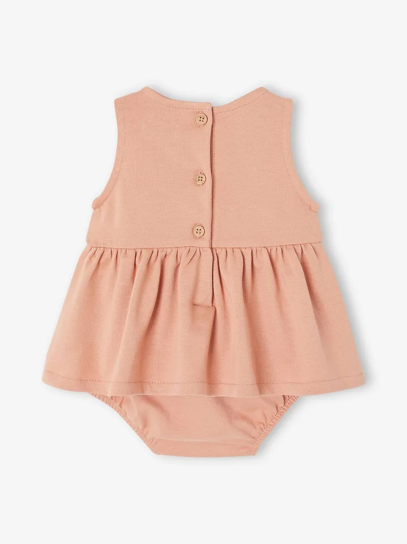 Vertbaudet Baby Kleid mit integriertem Body Mädchen personalisierbar, Altrosa, – Produktbild 2 von 4