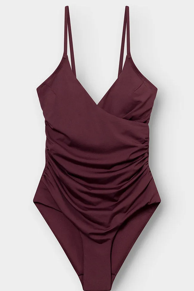 Dedicated DEDICATED Damen vegan Badeanzug Klinte Burgundy, Dunkelrot, – Produktbild 2 von 2