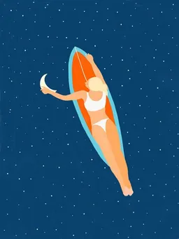 Photocircle Photocircle Poster / Leinwandbild - Moon Surfing – Produktbild 1 von 1