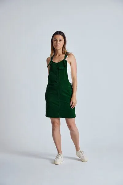 Flax and Loom Flax and Loom Cord Latzkleid Peggy, Winter green, – Produktbild 2 von 6