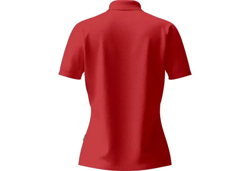 Qualitex Workwear Warnschutz-Shirt Poloshirt Damen Kurzarm – atmungsaktiv & nachhaltig Polo Shirt (1-tlg) Damen Poloshirt kurzarm aus Tencel – bequem, robust & vielseitig, Rot, – Produktbild 2 von 5