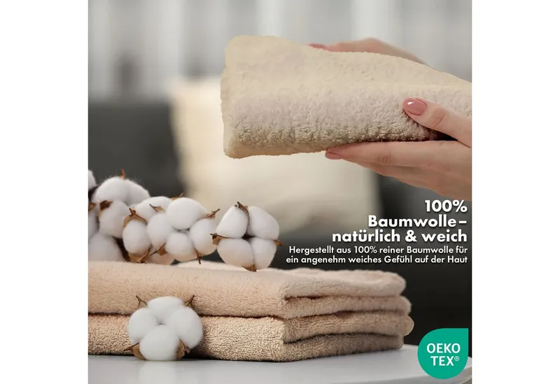 Kubus Handtuch Loomify, Weich, saugstark und hautfreundlich, Erstklassige Baumwolle erhältlich in vielen Größen und Farben, Beige, – Produktbild 4 von 5