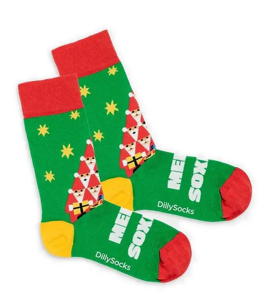DillySocks DillySocks Socken Santaception aus Biobaumwoll-Mix, Grün, – Produktbild 1 von 4