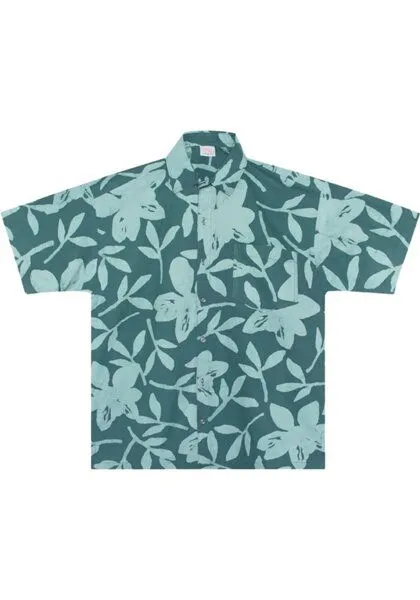 Global Mamas Global Mamas Bio Hemd - BUTTON DOWN - Kakum, Blossom shadow (grün), – Produktbild 1 von 2