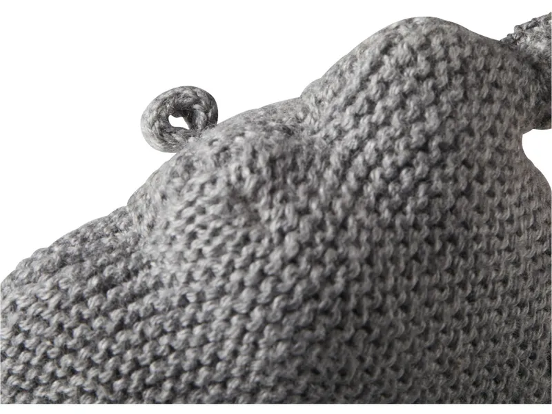 HANS NATUR HANS NATUR Baby Schnuffeltuch mit Rassel Strick Bio-Baumwolle Maße 35 x 35 cm, Grau, – Produktbild 2 von 2