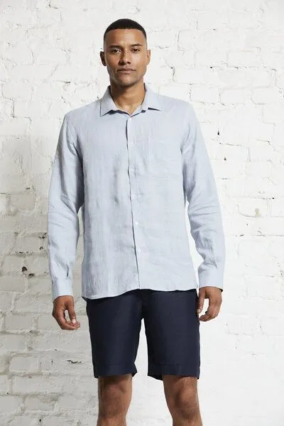 Wunderwerk Wunderwerk Metro shirt linen male, Blau (608 - light sky), – Produktbild 2 von 2