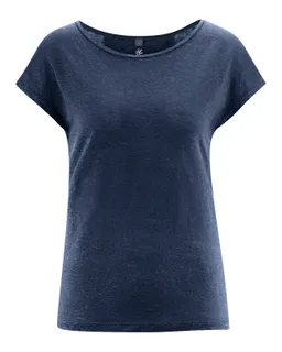 HempAge Hempage Damen vegan T-Shirt Regular Fit Marineblau – Produktbild 1 von 1