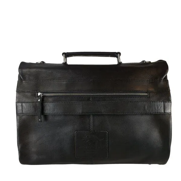 manbefair manbefair Businesstasche Odin Leder, Schwarz, – Produktbild 3 von 4