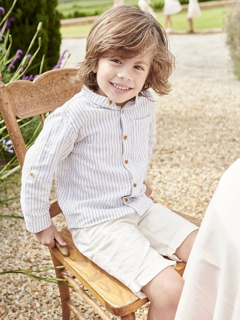 Vertbaudet Festliche Jungen Shorts, Hellbeige, – Produktbild 4 von 4