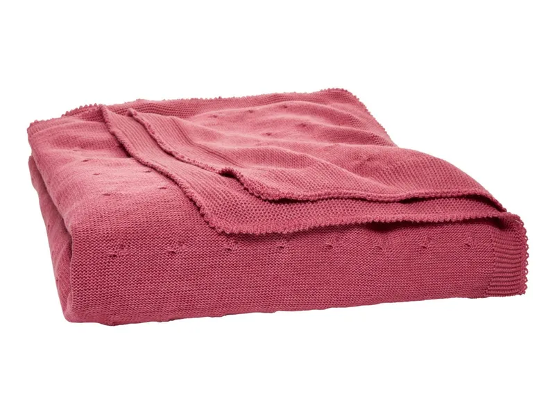 Reiff Strickwaren Reiff Strickwaren Babydecke Bio-Merinowolle Twist ca. 80x80 cm, Rosa, – Produktbild 1 von 2