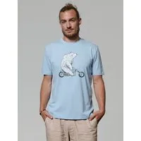 watapparel watapparel T-Shirt Unisex Bär auf Bike, Blue soul, – Produktbild 1 von 1