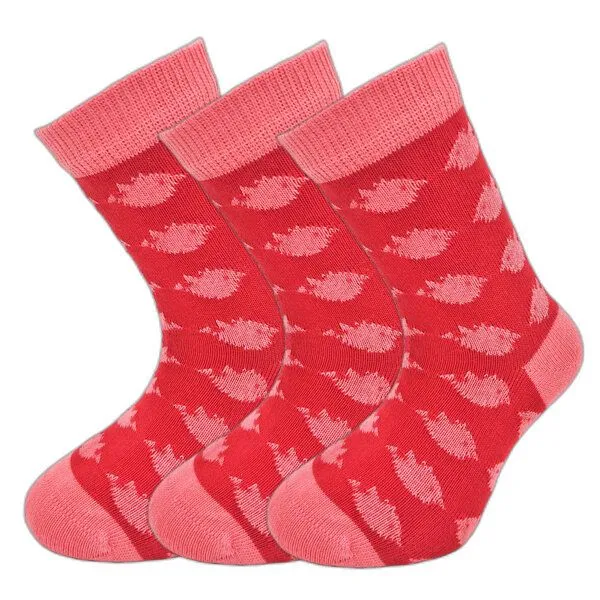 BLS Organic BLS Organic 3er Pack GOTS zertifizierte 98 % Bio Baumwolle Socken mit Vogel Design, Rot, – Produktbild 1 von 1