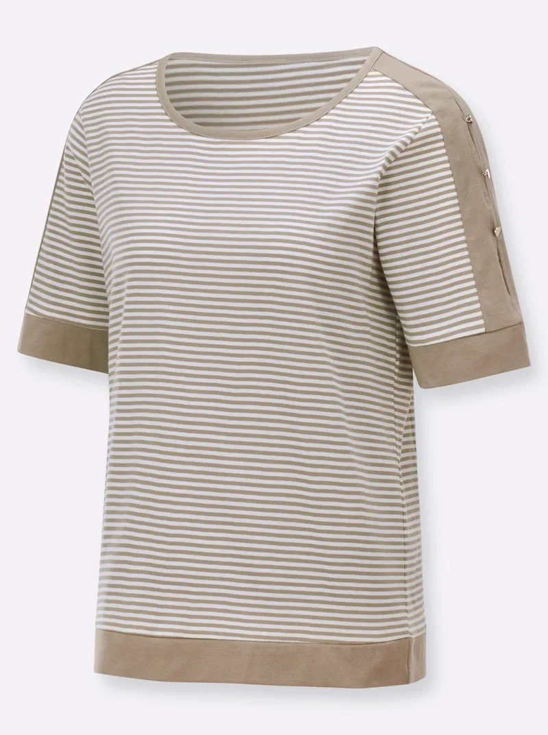 Witt Ringelshirt sesam-weiß-geringelt, Sesam-weiß-geringelt, – Produktbild 1 von 2