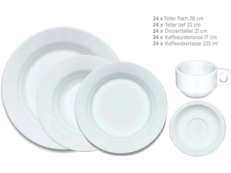 Mäser Mäser Geschirrset 120-tlg. "Marina" Porzellan, Weiß, – Produktbild 1 von 1
