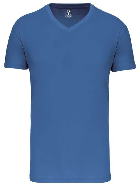 YTWOO YTWOO Basic Herren T-Shirt mit V-Ausschnitt aus Bio-Baumwolle, Light royal blue, – Produktbild 2 von 2