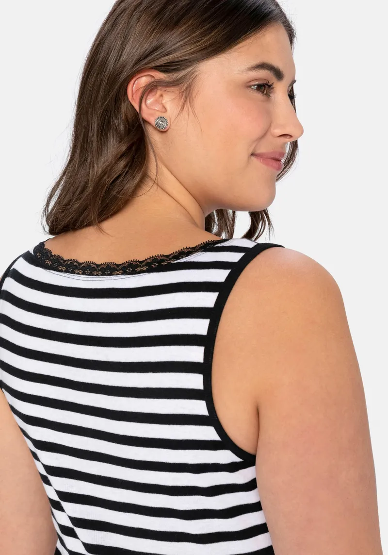 sheego Tanktop, Schwarz-weiß, – Produktbild 2 von 2