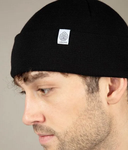 obumi obumi Beanie Feinstrick aus Bio Baumwolle, Black, – Produktbild 5 von 6
