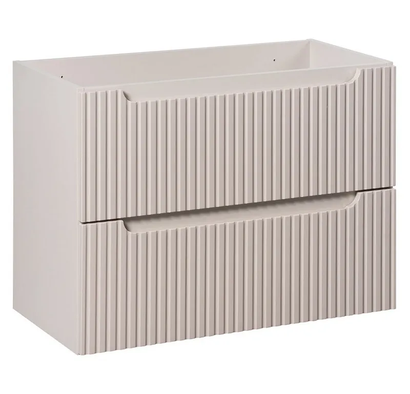 Lomadox Unterschrank NEWPORT-56-CASHMERE Waschtischunterschrank, kaschmir mit gerillter Front, ca. 80/57/39cm, Beige|weiß, – Produktbild 3 von 5