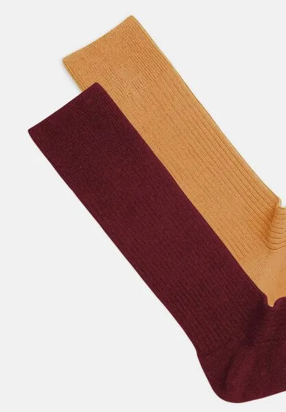 DillySocks DillySocks Socken „Premium Ribbed Collection“, Wine red - golden yellow, – Produktbild 2 von 4