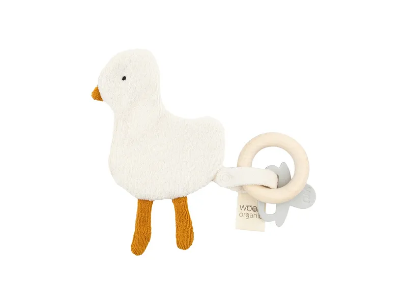 HANS NATUR HANS NATUR Gans Bio-Baumwolle (kbA) mit Holzbeißring ca. 18 cm, Natur, – Produktbild 1 von 1