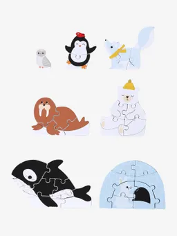 Vertbaudet Set aus 3D-Puzzle PINGUIN Tiere der Arktis aus Holz FSC® für Kinder – Produktbild 1 von 1
