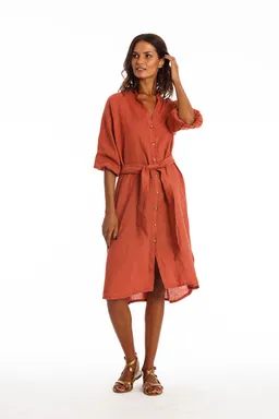 RAVENS VIEW IBIZA RAVENS VIEW IBIZA Damen vegan Hemdkleid Mei Earth Rot – Produktbild 1 von 1