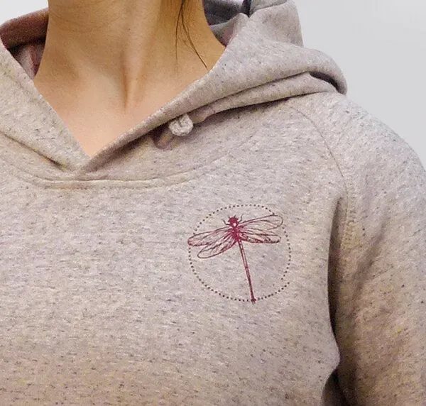 little kiwi little kiwi Damen Hoodie, "Libelle", Sandfarbe – Produktbild 3 von 3