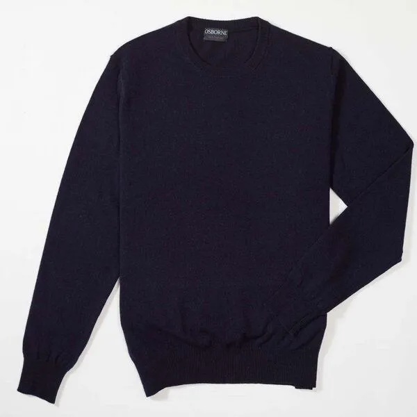 Osborne Knitwear Osborne Knitwear Gelongwoll-Pullover, Navy (blau), – Produktbild 3 von 4