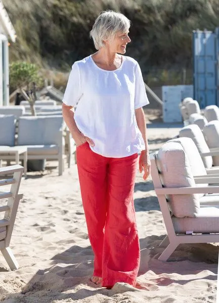 Heidekönigin Heidekönigin weite Leinenhose, Azur, – Produktbild 3 von 3