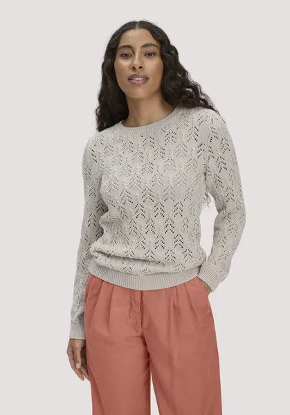 hessnatur hessnatur Strick Pullover Regular aus Bio-Baumwolle und Wolle, Düne, – Produktbild 1 von 4