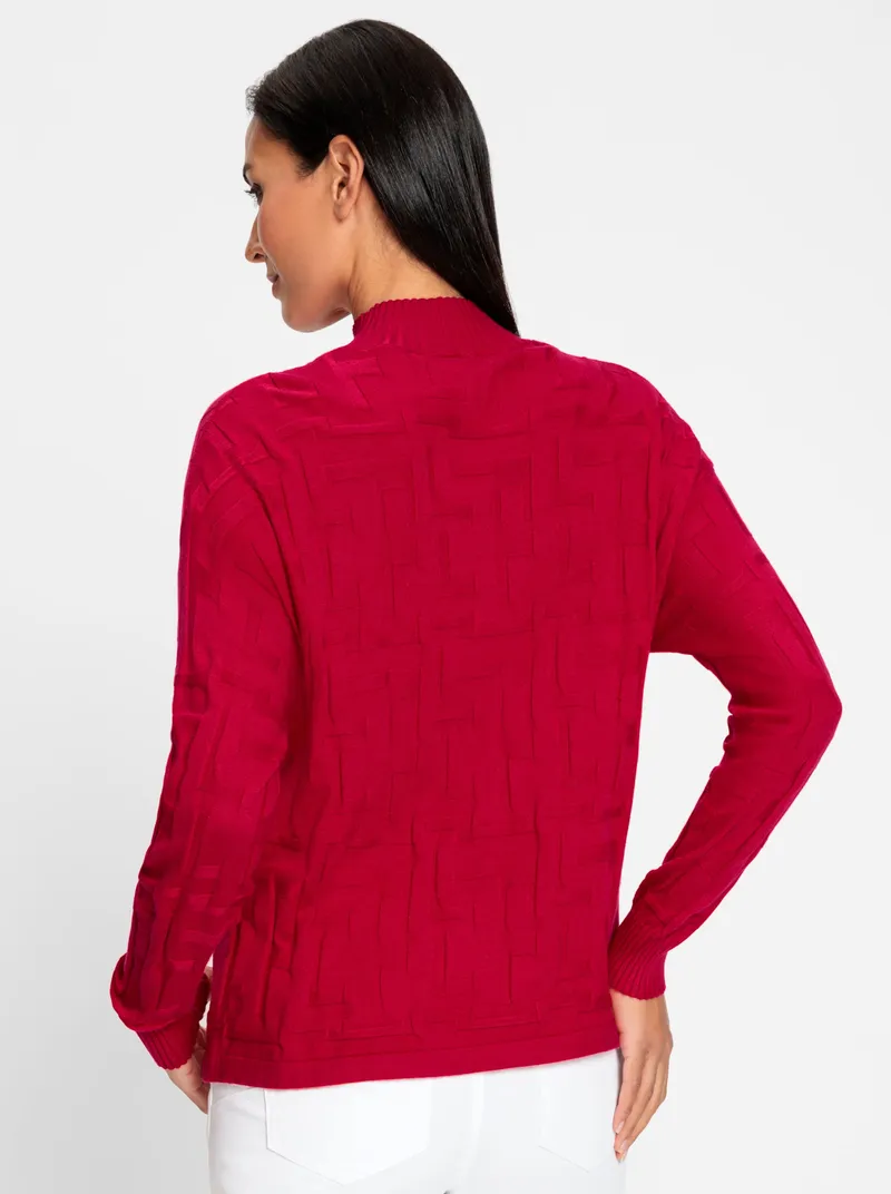 heine Jacquardpullover, Rot, – Produktbild 2 von 2