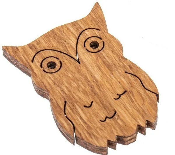 ReineNatur ReineNatur Eulen Magnet aus Eichenholz geölt - 4er-Set – Produktbild 2 von 2