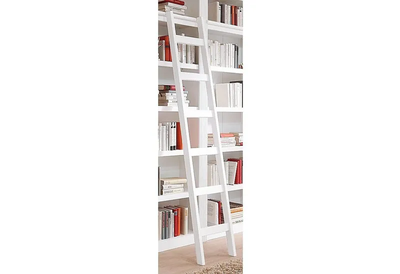 OTTO home Leiterregal Bergen, aus massivem Kiefernholz, mit 6 Trittsprossen, Höhe 188 cm, Weiß, – Produktbild 2 von 4