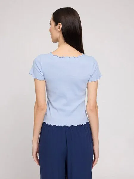 Mazine Mazine Babylock Hems T-Shirt - aus Bio-Baumwolle, Cloud blue (blau), – Produktbild 2 von 3