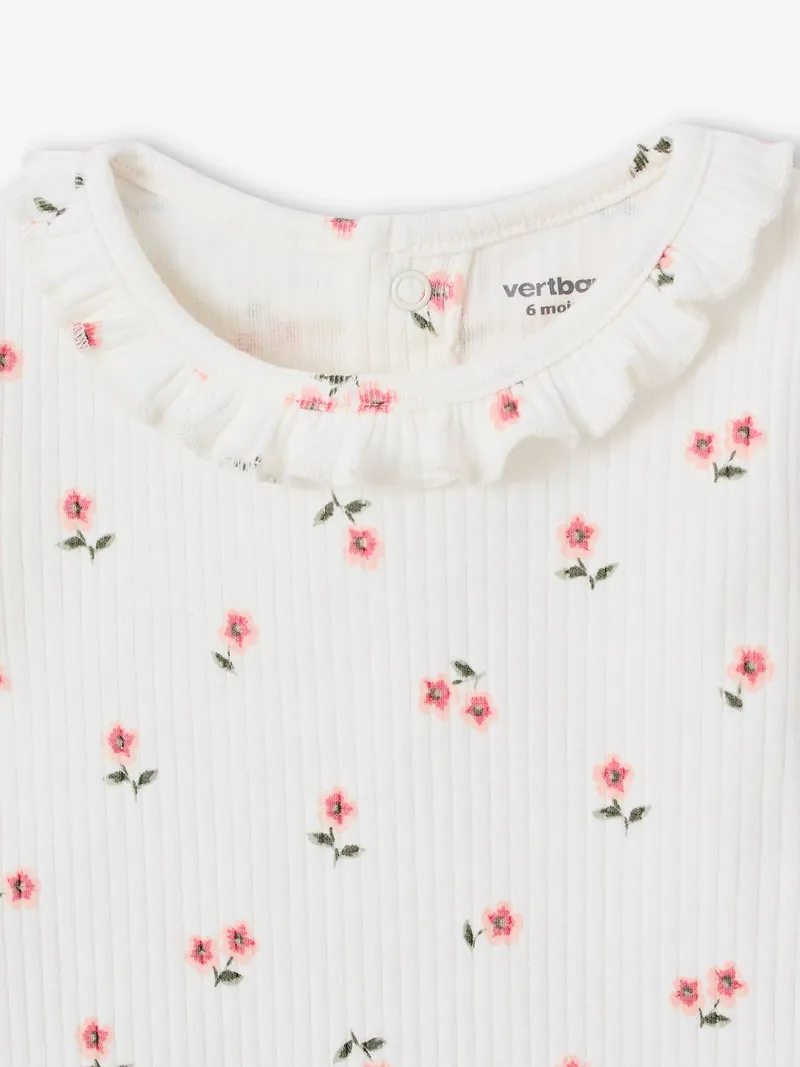 Vertbaudet Baby Shirt mit Kragen und Wellenkanten, Hellrosa, – Produktbild 2 von 3