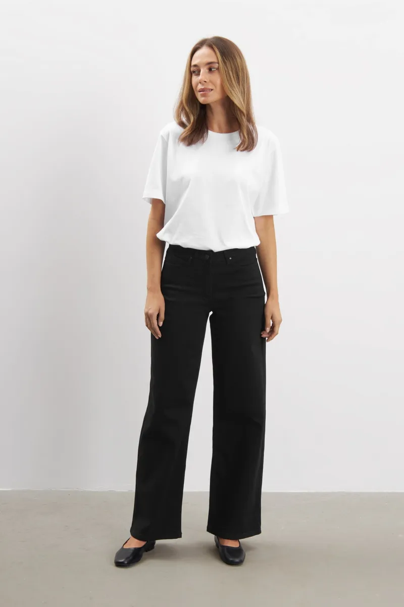 LAURIE LAURIE Damen vegan Jeans Carol Loose Mittellang Schwarz, Schwarz, – Produktbild 2 von 2