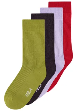 MELA MELA Gerippte Socken 4 Paare aus 100% Bio-Baumwolle – Produktbild 1 von 1