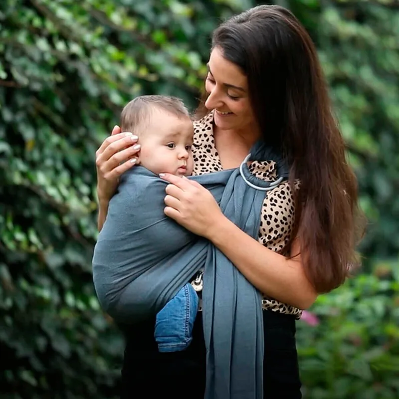 Hoppediz Hoppediz Babytragetuch - Ring-Sling ultraleicht, Grau, – Produktbild 1 von 2