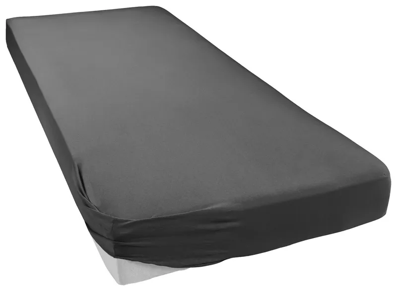 bellana Spannbettlaken bellana deluxe mit Elasthan, Jersey 230 g/m², Premium-Qualität, Jersey-Elasthan, Gummizug: rundum, (1 Stück), mit 5% Elasthan, für Matratzen bis 35cm Höhe, bügelfrei, faltenfrei, Grau, – Produktbild 1 von 5
