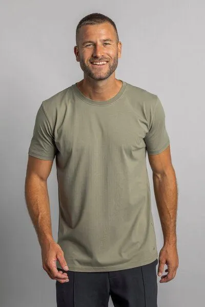 DIRTS dirts Premium Blank T-Shirt SLIM, Dusty olive, – Produktbild 3 von 5