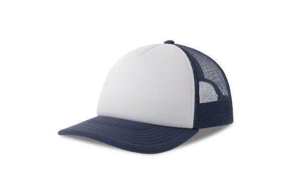 Atlantis Headwear Atlantis Headwear Kinder Rapper Cap zweifarbig, Weiss/navy, – Produktbild 2 von 5