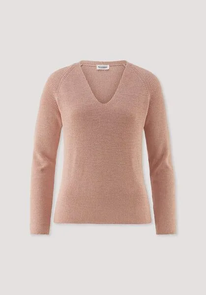 hessnatur hessnatur Strick Pullover Regular aus reiner Bio-Baumwolle, Rosé, – Produktbild 4 von 4
