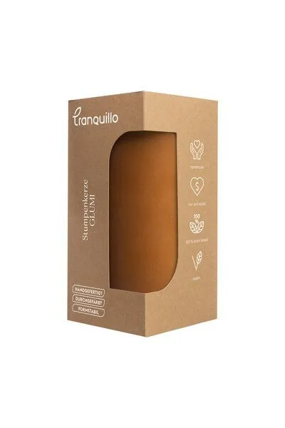 Tranquillo Handgearbeitete Stumpenkerze GLUMI orange, Ø 7,5 x 15 cm - orange – Produktbild 4 von 4