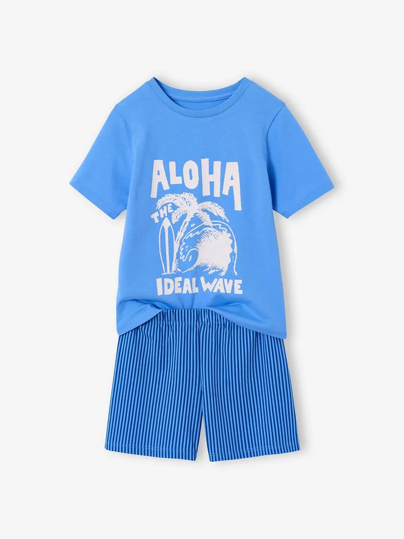 Vertbaudet 2er-Pack kurze Schlafanzüge ALOHA Kinder, Blau, – Produktbild 2 von 4