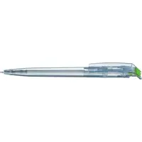 uma uma Kugelschreiber 'recycled PET-Pen' transparent mit buntem Clip, grün – Produktbild 1 von 1