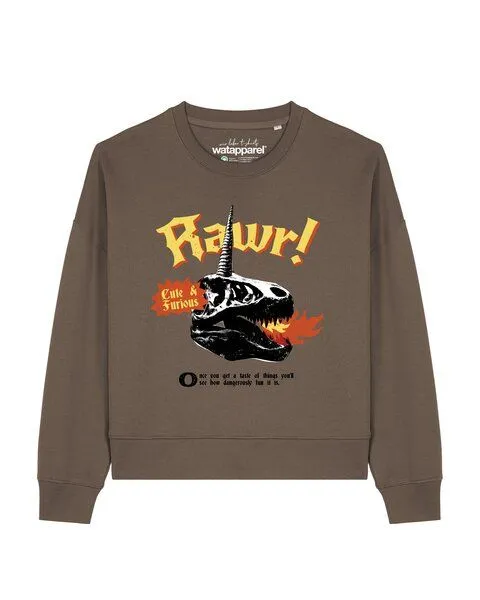watapparel watapparel Sweatshirt Frauen Rawr, Mocha, – Produktbild 1 von 2