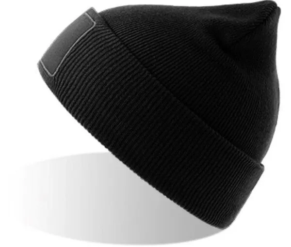 Atlantis Headwear Atlantis Headwear Wind Beanie mit unbedruckten Aufnäher, Schwarz, – Produktbild 1 von 2