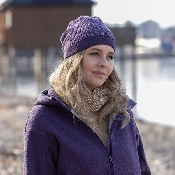 Disana Disana Beanie Mütze Schurwolle kbT-Merinowolle, Cassis-softpink, – Produktbild 3 von 3