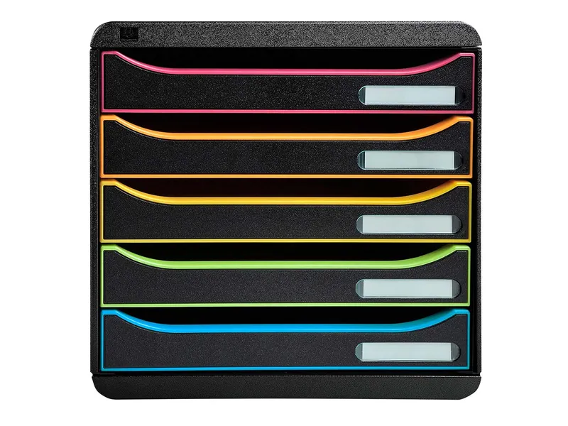 Exacompta Exacompta Schubladenbox Big Box Plus "Black Office" ,DIN A4+, 5 Schub., schwarz/harlekin – Produktbild 2 von 3